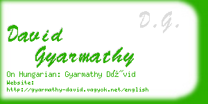 david gyarmathy business card